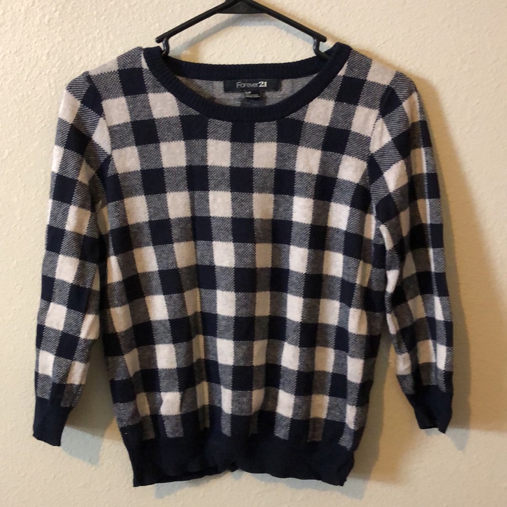 Forever 21 Blue Plaid Sweater